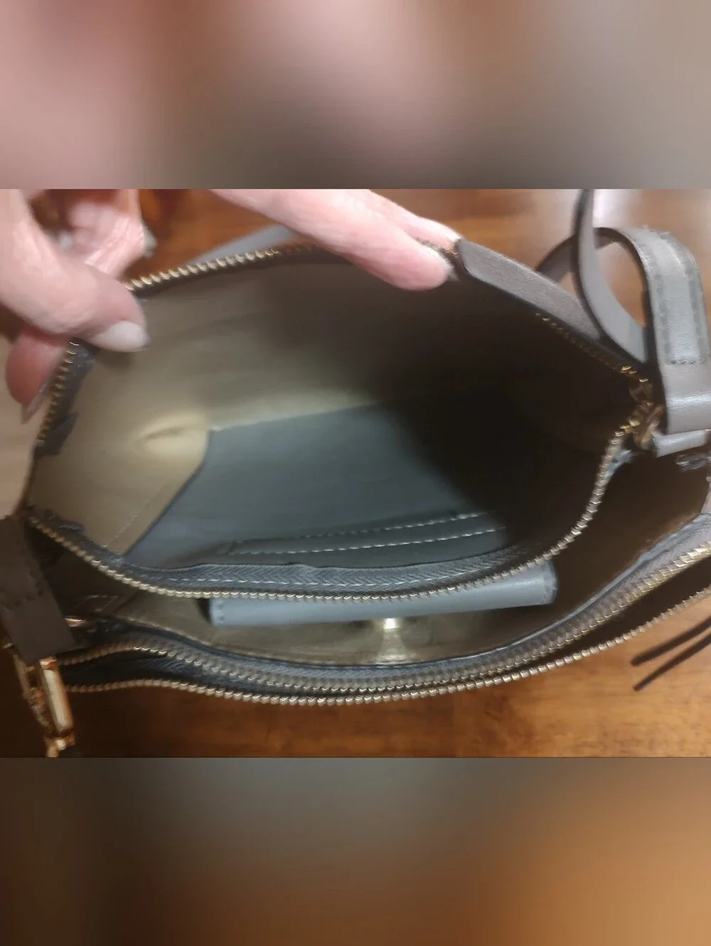 Nine West Gray Crossbody with Gold Hardware